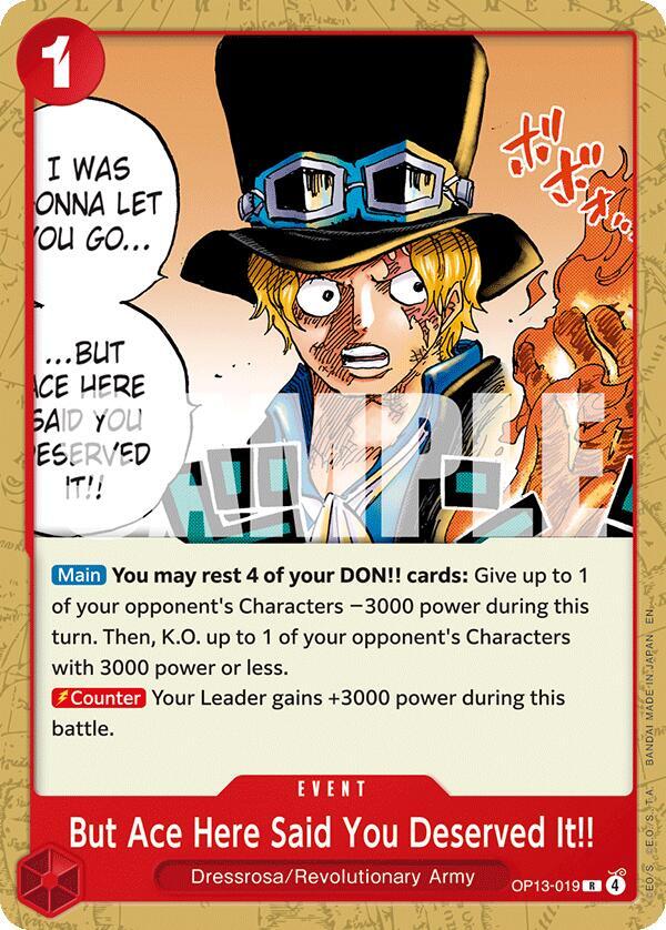 But Ace Here Said You Deserved It!!, Starter Deck 35: RED/BLACK Sabo OP13-019