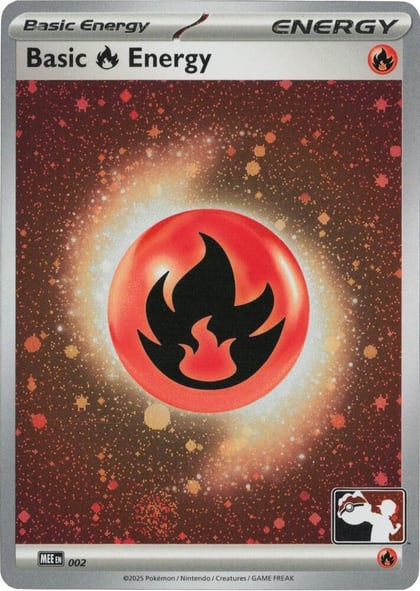 Basic Fire Energy - MEE 002 (Cosmos Holo), Prize Pack Series Cards 002