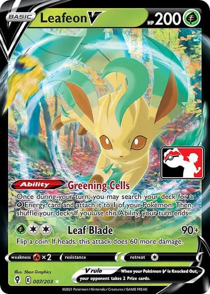 Leafeon V - 007/203, Prize Pack Series Cards 007/203
