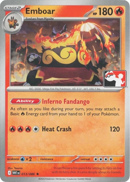 Emboar - 013/086, Prize Pack Series Cards 013/086