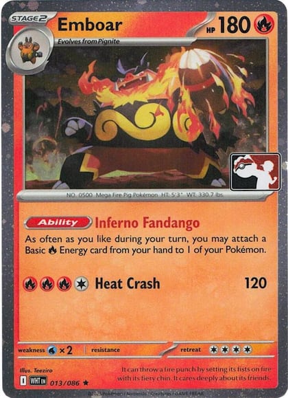 Emboar - 013/086 (Cosmos Holo), Prize Pack Series Cards 013/086