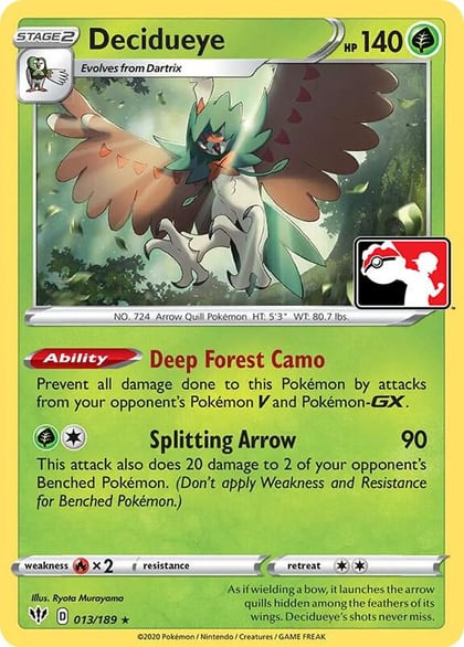 Decidueye - 013/189, Prize Pack Series Cards 013/189