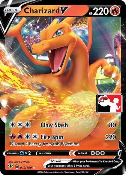 Charizard V - 019/189, Prize Pack Series Cards 019/189