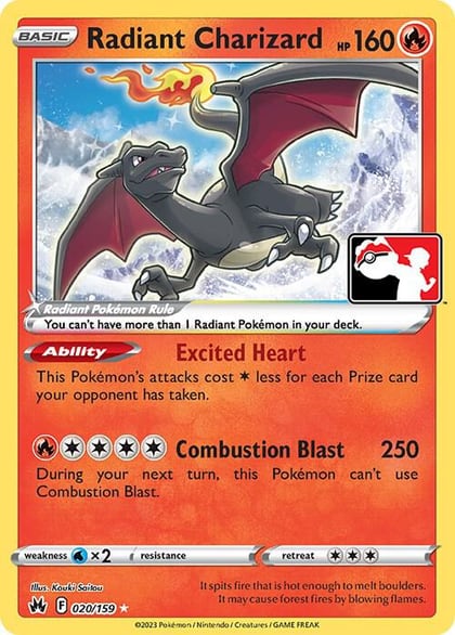 Radiant Charizard - 020/159, Prize Pack Series Cards 020/159
