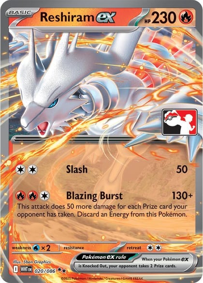 Reshiram ex - 020/086, Prize Pack Series Cards 020/086