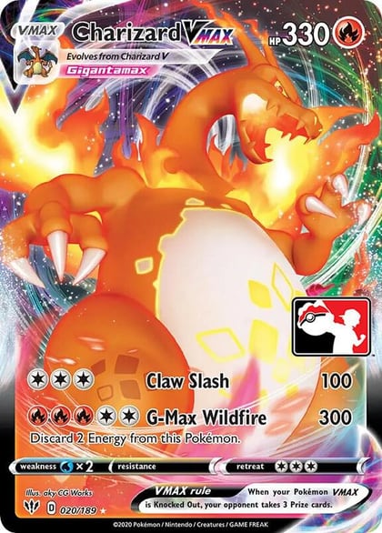 Charizard VMAX - 020/189, Prize Pack Series Cards 020/189