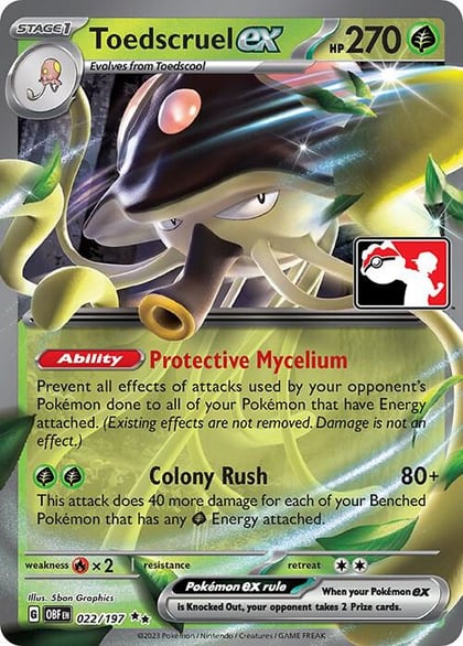 Toedscruel ex - 022/197, Prize Pack Series Cards 022/197