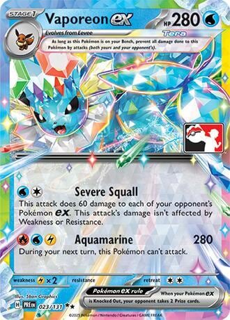 Vaporeon ex - 023/131, Prize Pack Series Cards 023/131