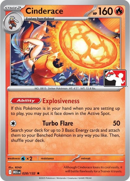 Cinderace - 028/132, Prize Pack Series Cards 028/132