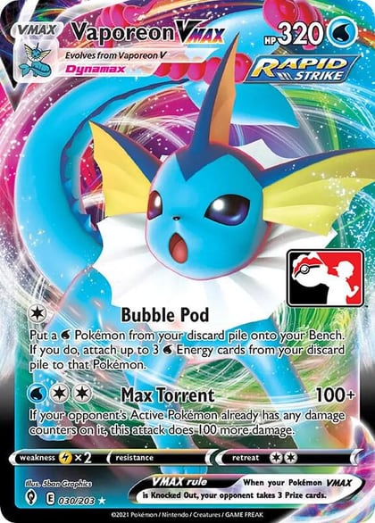 Vaporeon VMAX - 030/203, Prize Pack Series Cards 030/203