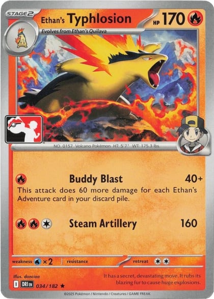 Ethan's Typhlosion - 034/182, Prize Pack Series Cards 034/182