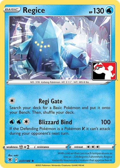 Regice - 037/189, Prize Pack Series Cards 037/189