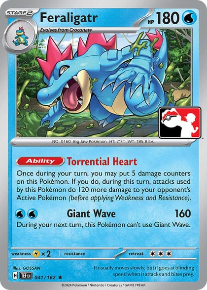 Feraligatr - 041/162, Prize Pack Series Cards 041/162