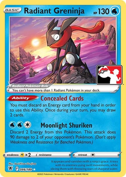 Radiant Greninja - 046/189, Prize Pack Series Cards 046/189