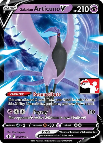Galarian Articuno V - 058/198, Prize Pack Series Cards 058/198