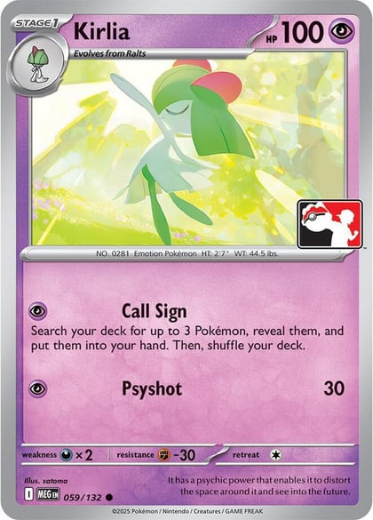 Kirlia - 059/132, Prize Pack Series Cards 059/132