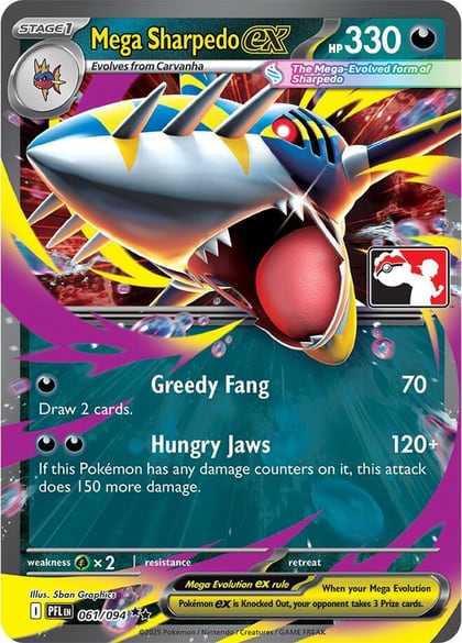 Mega Sharpedo ex - 061/094, Prize Pack Series Cards 061/094