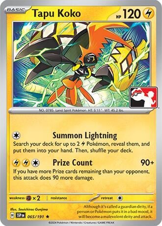 Tapu Koko - 065/191, Prize Pack Series Cards 065/191