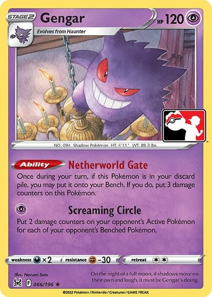 Gengar - 066/196, Prize Pack Series Cards 066/196