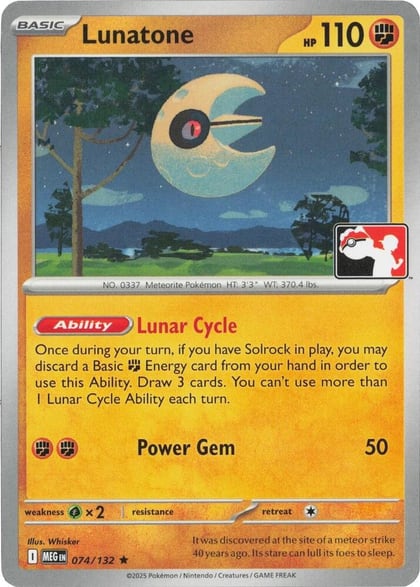 Lunatone - 074/132, Prize Pack Series Cards 074/132