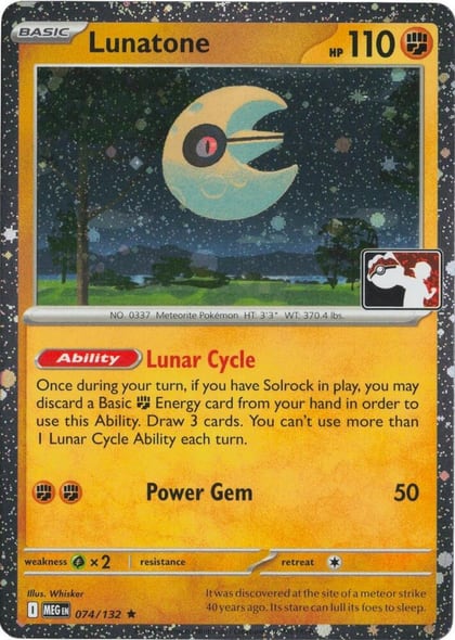 Lunatone - 074/132 (Cosmos Holo), Prize Pack Series Cards 074/132