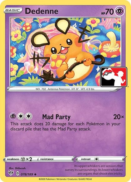 Dedenne - 078/189, Prize Pack Series Cards 078/189