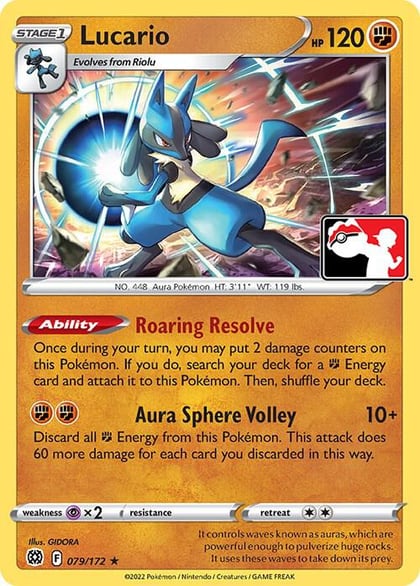 Lucario - 079/172, Prize Pack Series Cards 079/172