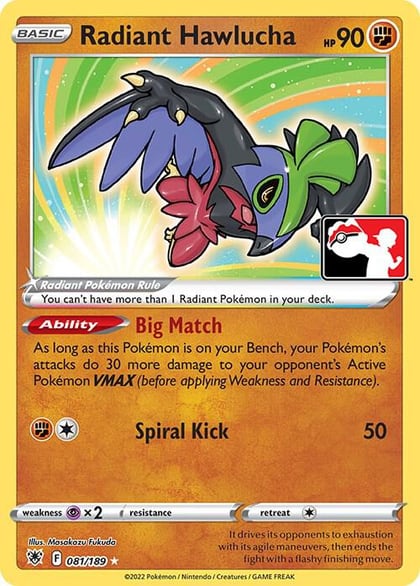 Radiant Hawlucha - 081/189, Prize Pack Series Cards 081/189
