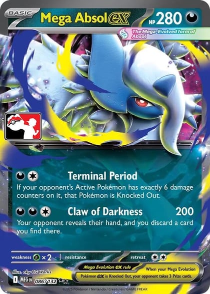Mega Absol ex - 086/132, Prize Pack Series Cards 086/132