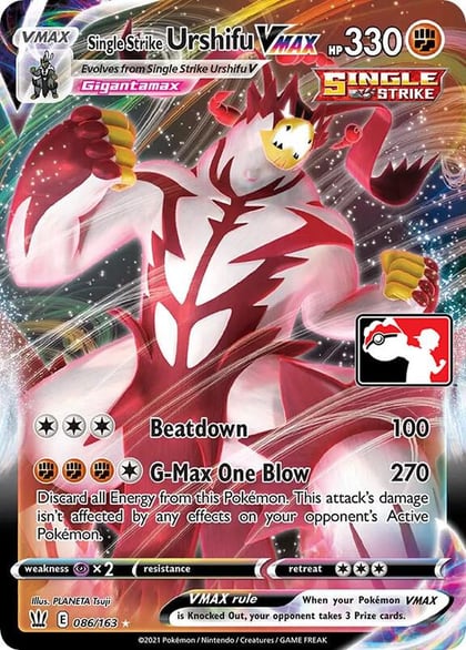 Single Strike Urshifu VMAX - 086/163, Prize Pack Series Cards 086/163