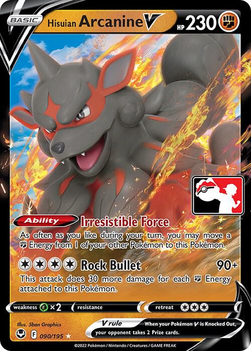 Hisuian Arcanine V - 090/195, Prize Pack Series Cards 090/195