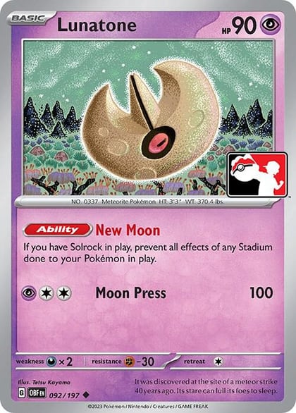 Lunatone - 092/197, Prize Pack Series Cards 092/197