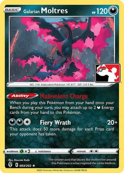 Galarian Moltres - 093/203, Prize Pack Series Cards 093/203