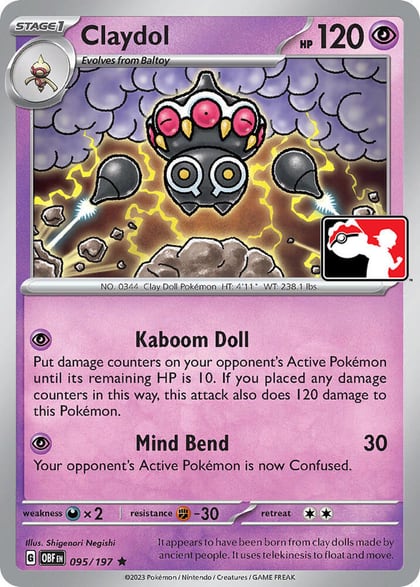 Claydol - 095/197, Prize Pack Series Cards 095/197