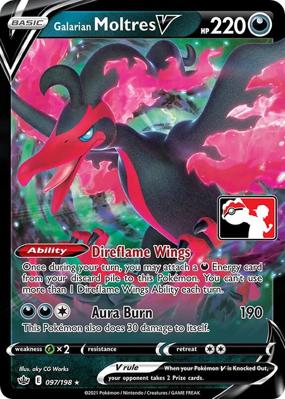 Galarian Moltres V - 097/198, Prize Pack Series Cards 097/198