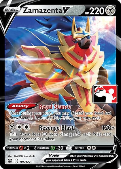 Zamazenta V - 105/172, Prize Pack Series Cards 105/172