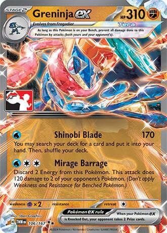 Greninja ex - 106/167, Prize Pack Series Cards 106/167