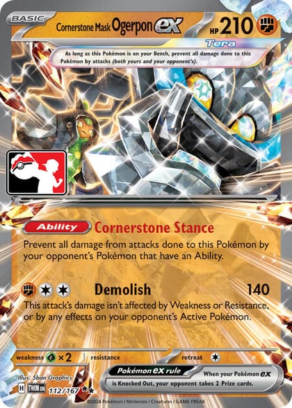 Cornerstone Mask Ogerpon ex - 112/167, Prize Pack Series Cards 112/167