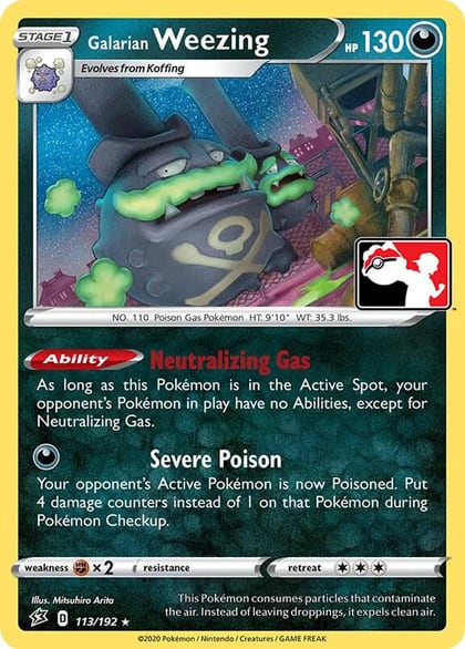 Galarian Weezing - 113/192, Prize Pack Series Cards 113/192