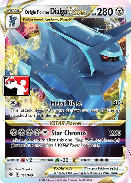 Origin Forme Dialga VSTAR - 114/189, Prize Pack Series Cards 114/189