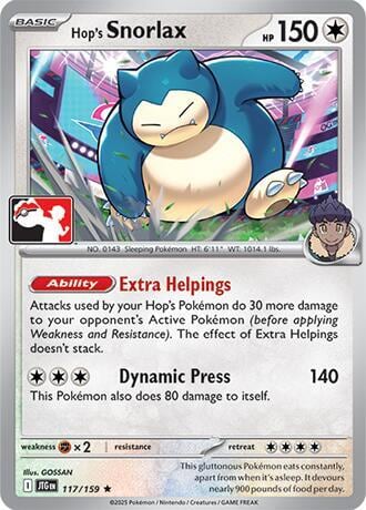 Hop's Snorlax - 117/159, Prize Pack Series Cards 117/159