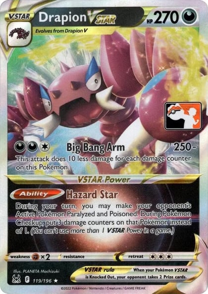 Drapion VSTAR - 119/196, Prize Pack Series Cards 119/196