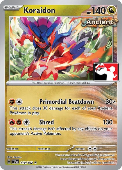 Koraidon - 119/162, Prize Pack Series Cards 119/162
