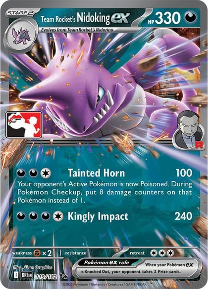 Team Rocket's Nidoking ex - 119/182, Prize Pack Series Cards 119/182