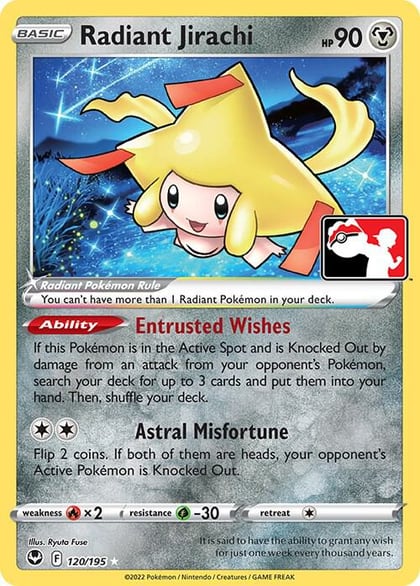 Radiant Jirachi - 120/195, Prize Pack Series Cards 120/195
