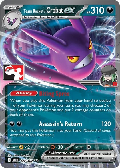 Team Rocket's Crobat ex - 122/182, Prize Pack Series Cards 122/182