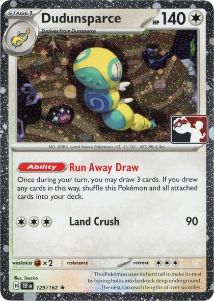 Dudunsparce - 129/162 (Cosmos Holo), Prize Pack Series Cards 129/162