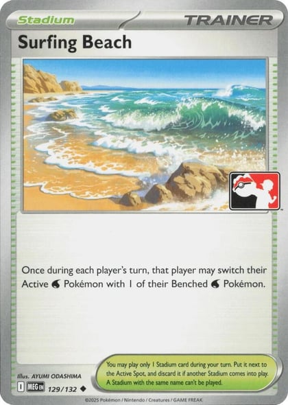 Surfing Beach - 129/132, Prize Pack Series Cards 129/132