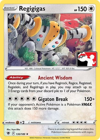 Regigigas - 130/189, Prize Pack Series Cards 130/189