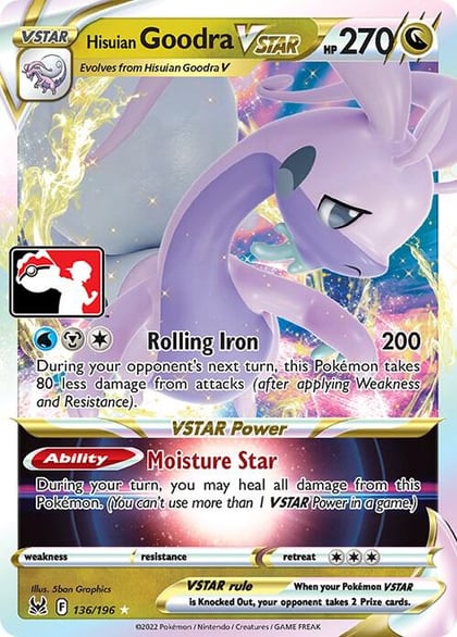 Hisuian Goodra VSTAR - 136/196, Prize Pack Series Cards 136/196